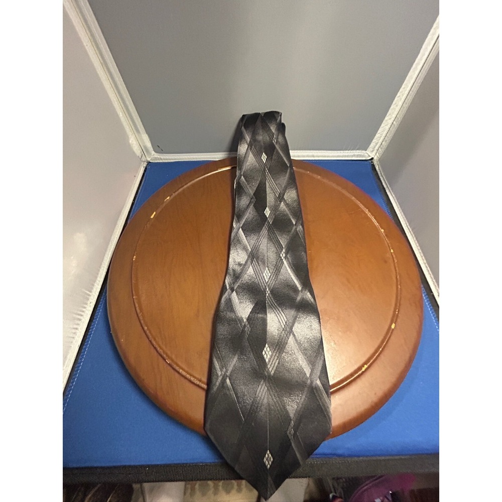 Pierre Cardin Black Men's 100% Silk Tie Striped Necktie